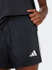 adidas Black Train Essentials 3 Stripe Shorts - Image 5 of 6