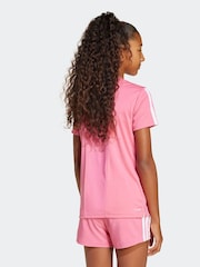 adidas Pink Train Essentials 3 Stripe T-Shirt - Image 2 of 6