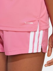 adidas Pink Train Essentials 3 Stripe T-Shirt - Image 5 of 6