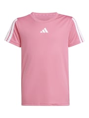 adidas Dark Pink Training Essentials 3-Stripes Kids T-Shirt - Image 7 of 8