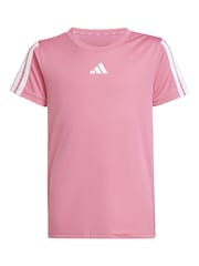adidas Dark Pink Training Essentials 3-Stripes Kids T-Shirt - Image 8 of 8