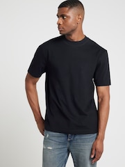 River Island Black Regular Fit Studio 100% Cotton T-Shirt - Image 1 of 3