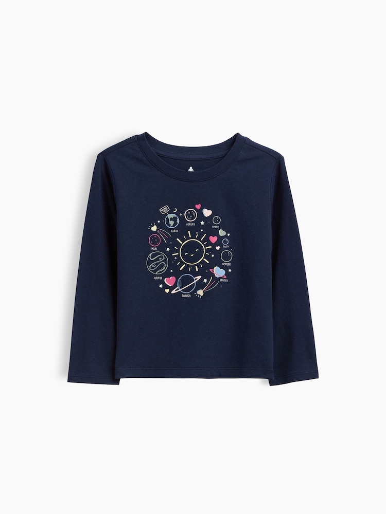 Navy Universe - Camiseta gráfica de manga larga de Gap (6 meses-5 años) - Imagen 1 de 2