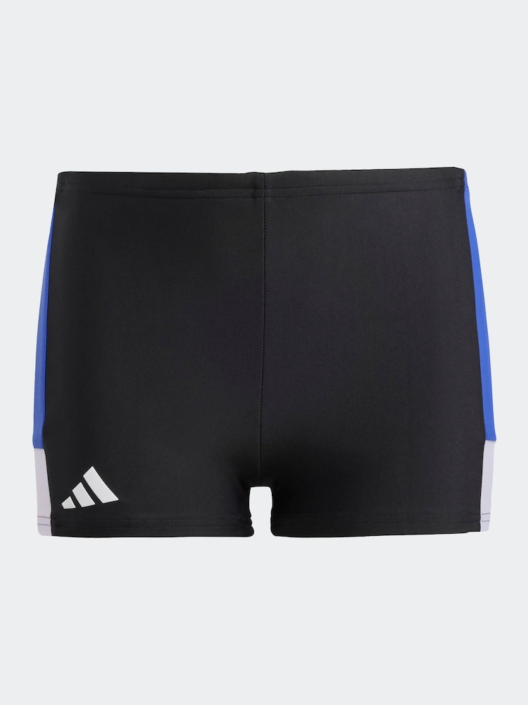 adidas Black Performance Colour Block Swim Boxer Shorts - Image 1 of 5