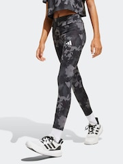 adidas Grey Train Essentials Flower Print Leggings - Image 1 of 6