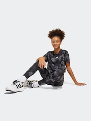 adidas Grey Train Essentials Flower Print Leggings - Image 4 of 6