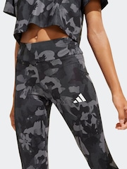 adidas Grey Train Essentials Flower Print Leggings - Image 6 of 6