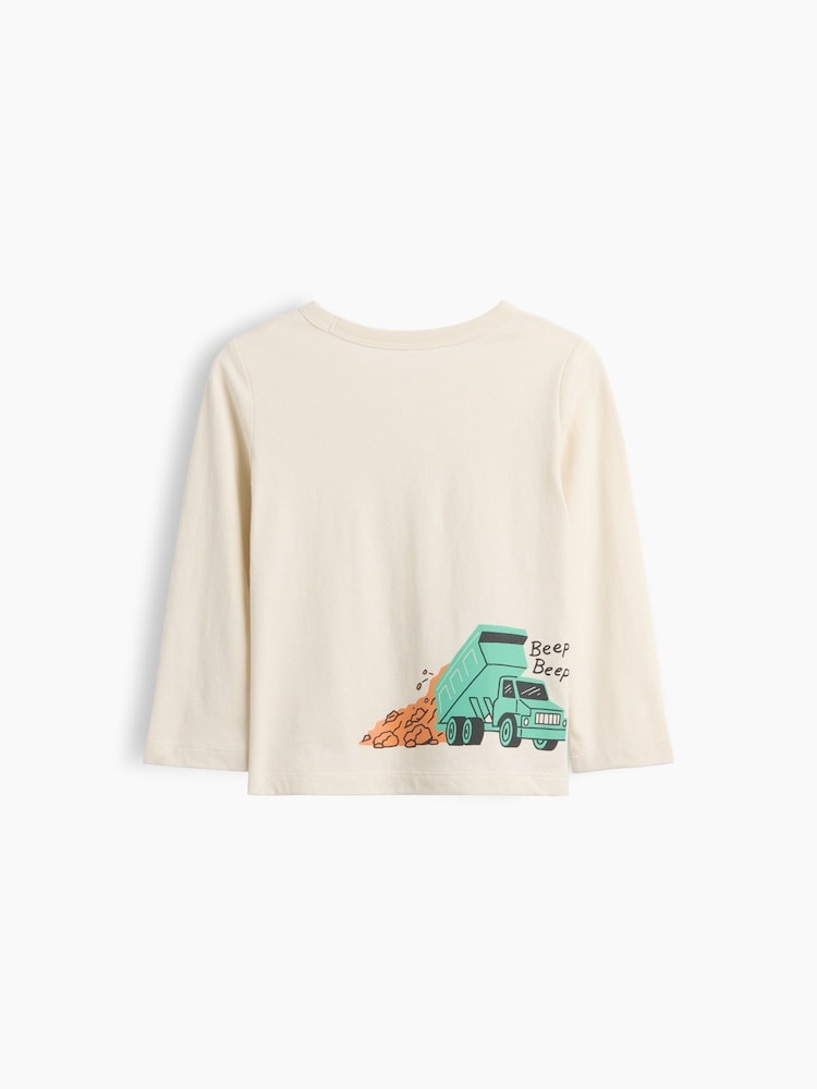 Gap Cream Truck Graphic Long Sleeve T-Shirt (6mths-5yrs) - Image 2 of 2