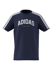 Azul - Camiseta 100% algodón universitaria de adidas - Imagen 1 de 7