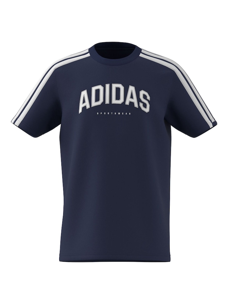 Azul - Camiseta 100% algodón universitaria de adidas - Imagen 1 de 7