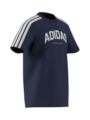 Azul - Camiseta 100% algodón universitaria de adidas - Imagen 4 de 7