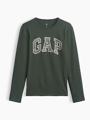 Gap Green Camo Logo Long Sleeve T-Shirt (4-13yrs) - Image 1 of 3