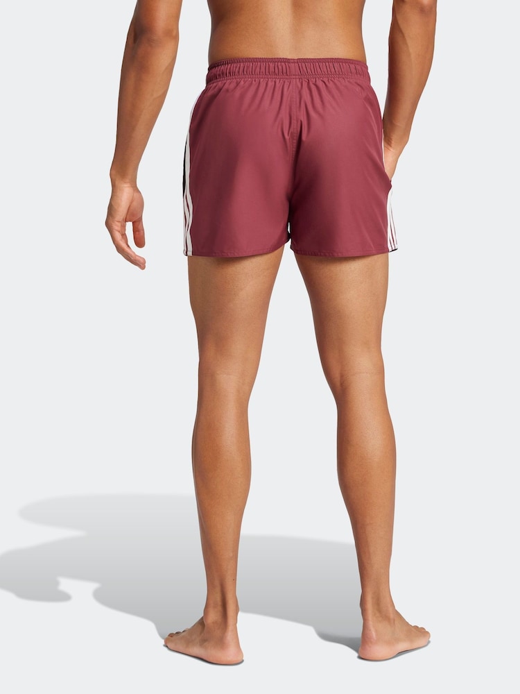 adidas Red 3-Stripes Swim Shorts - Image 2 of 6