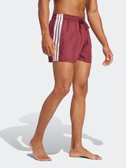 adidas Red 3-Stripes Swim Shorts - Image 3 of 6