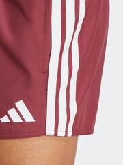 adidas Red 3-Stripes Swim Shorts - Image 4 of 6