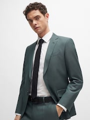 BOSS White Slim-Fit Easy-Iron Stretch-Cotton Poplin Shirt - Image 4 of 6