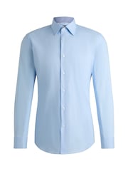BOSS Blue Slim-Fit Easy-Iron Stretch-Cotton Poplin Shirt - Image 4 of 4