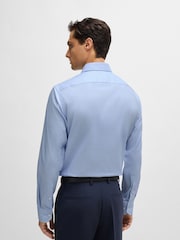 BOSS Blue Regular-Fit Houndstooth Easy-Iron Stretch Cotton Shirt - Image 2 of 6