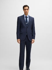 BOSS Blue Regular-Fit Houndstooth Easy-Iron Stretch Cotton Shirt - Image 4 of 6