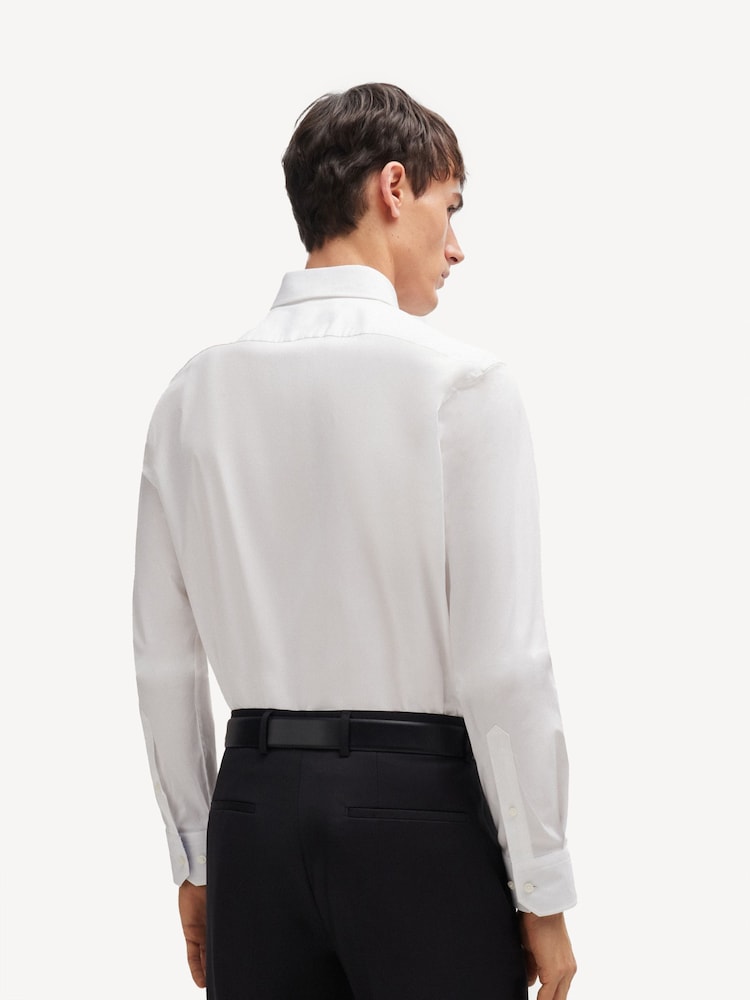 BOSS White Stretch Cotton Regular-Fit Shirt - Image 2 of 6