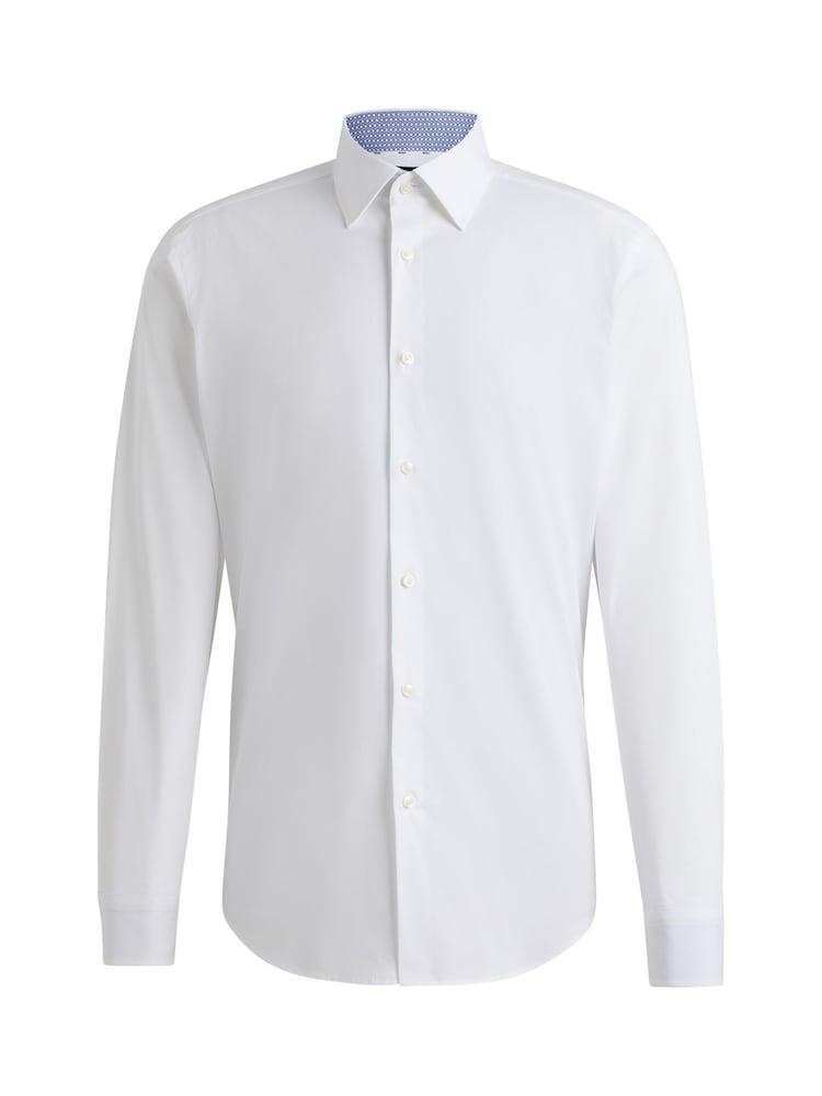 BOSS White Stretch Cotton Regular-Fit Shirt - Image 6 of 6