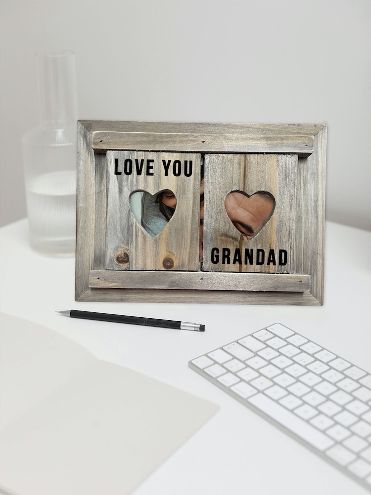 Personalised Father's Day Wooden Heart Shutter Photo Frame by Jonnys Sister - Image 1 of 4