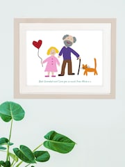 Personalised Framed Hand Drawn Picture Print by Jonny's Sister - Image 1 of 3