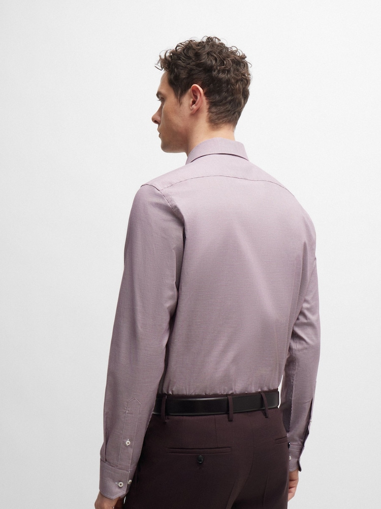 BOSS Red Regular-Fit Houndstooth Stretch Cotton Shirt - Image 2 of 6