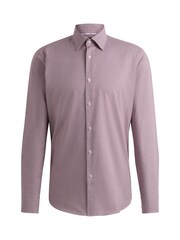 BOSS Red Regular-Fit Houndstooth Stretch Cotton Shirt - Image 6 of 6