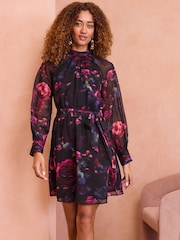 Love & Roses Minikleid mit Schlüssellochausschnitt - Bild 1 von 4
