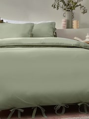 Yard Soft Sage Mallow Bowtie 100% Cotton Duvet Cover Set - Image 2 of 4