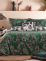 Furn Jungle Green Wildcat Animal Duvet Cover Set - Image 1 of 5