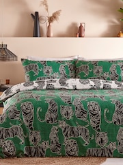 Furn Jungle Green Wildcat Animal Duvet Cover Set - Image 2 of 5