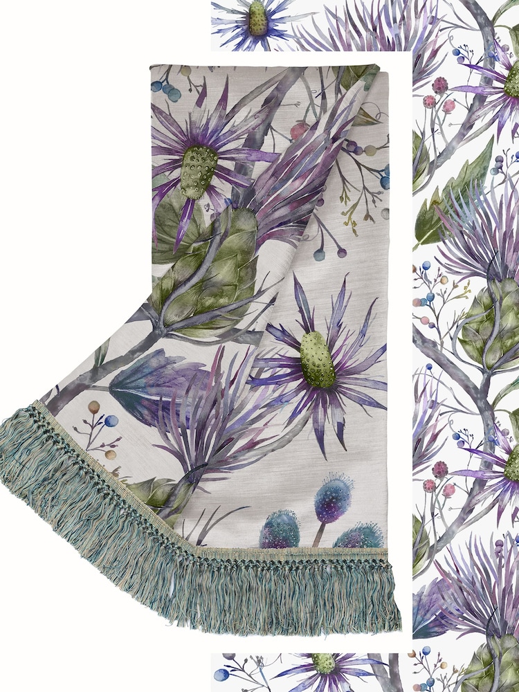 Voyage Maison Violet Elysium Floral Fringed Throw - Image 1 of 1