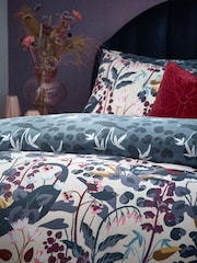 Furn Dusky Blue Midnight Panther Floral Duvet Cover Set - Image 3 of 4