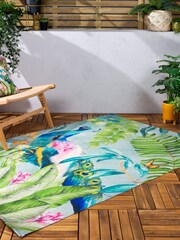 Wylder Multicolour Peacock Outdoor/Indoor Washable Rug - Image 1 of 3