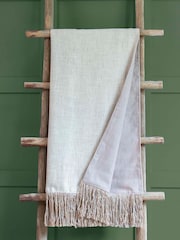 Voyage Maison Linen Jedburgh Woven Fringed Throw - Image 1 of 2
