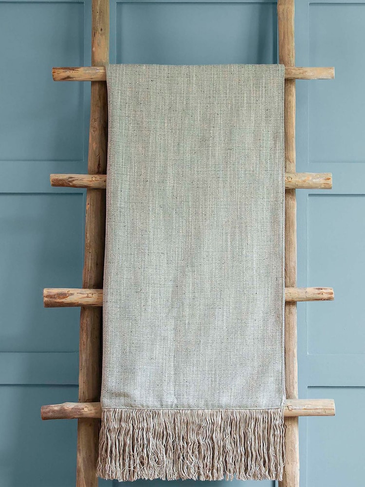 Voyage Maison Teal Jedburgh Woven Fringed Throw - Image 1 of 1