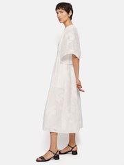 Jigsaw White Textured Jacquard Dress - Image 4 of 8