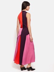 Jigsaw Purple Colourblock Satin Dress - Image 5 of 6