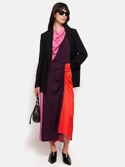 Jigsaw Purple Colourblock Satin Dress - Image 6 of 6