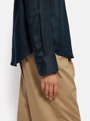 Jigsaw Dark Blue Light 100% Linen Casual Shirt - Image 6 of 6