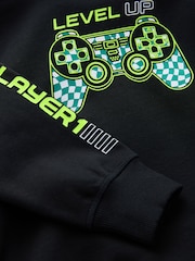 Black Controller Older Boys Graphic Cross-Over Hoodie (3-16yrs) - Image 4 of 4