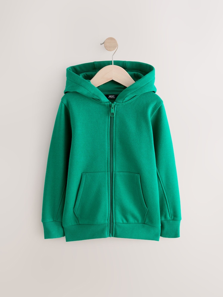 Dunkelgrün - Kapuzenjacke mit Reißverschluss, Uni (3–16 Jahre) - Bild 1 von 1