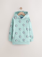 Mint Green Skull Drippy Smile Graphic Hoodie (3-16yrs) - Image 1 of 4
