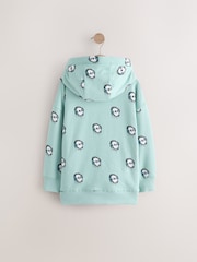 Mint Green Skull Drippy Smile Graphic Hoodie (3-16yrs) - Image 2 of 4
