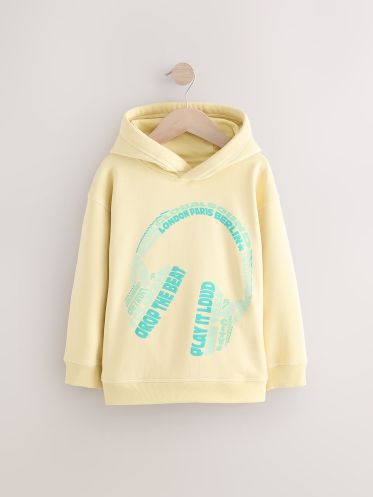 Gelb Kopfhörer - Grafik-Crossover-Hoodie für ältere Jungen (3–16J.) - Bild 1 von 4 Gelb Kopfhörer - Grafik-Crossover-Hoodie für ältere Jungen (3–16J.) - Bild 1 von 4