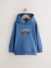 Blue Racing Car Older Boys Graphic Cross-Over Hoodie (3-16yrs) - Image 1 of 4