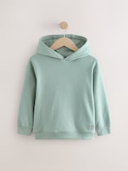 Sage Green Textured Fabric 100% Cotton Hoodie (3-16yrs) - Image 1 of 4