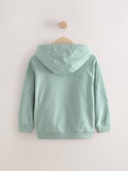 Sage Green Textured Fabric 100% Cotton Hoodie (3-16yrs) - Image 2 of 4